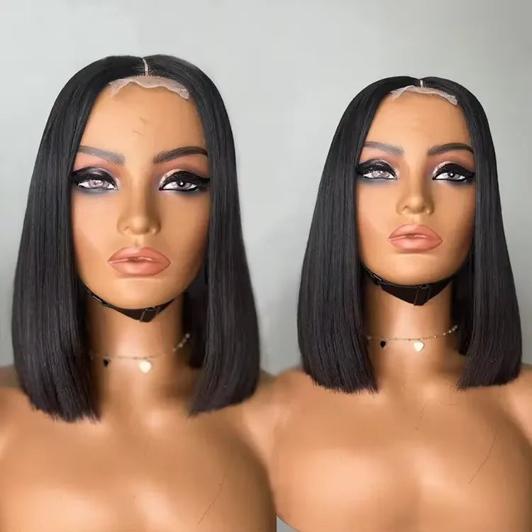 Indian Human Hair Bob Wig 10 Inch - Double Drawn Lace Closure Bob Wig