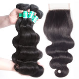 Raw Human Hair Bundles with Lace Closure Set for Natural Styling