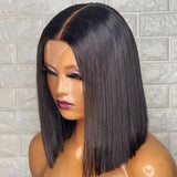 Indian Human Hair Bob Wig 10 Inch - Double Drawn Lace Closure Bob Wig