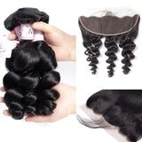 Raw Human Hair Bundles with Lace Closure Set for Natural Styling