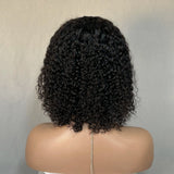 Brazilian Curly Wig with Bangs - 180% Density Human Hair Wig